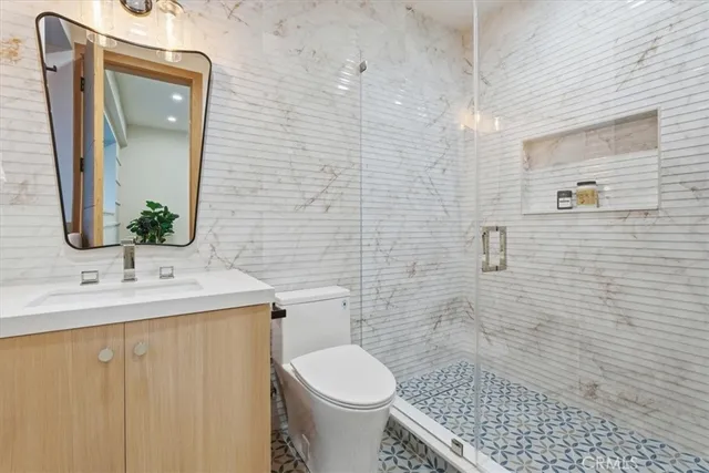 a view of a room with stairs