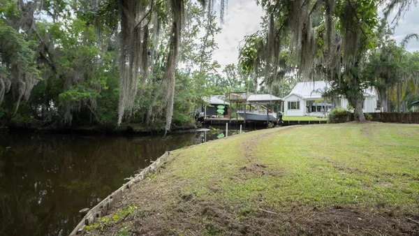 a view of a lake with houses