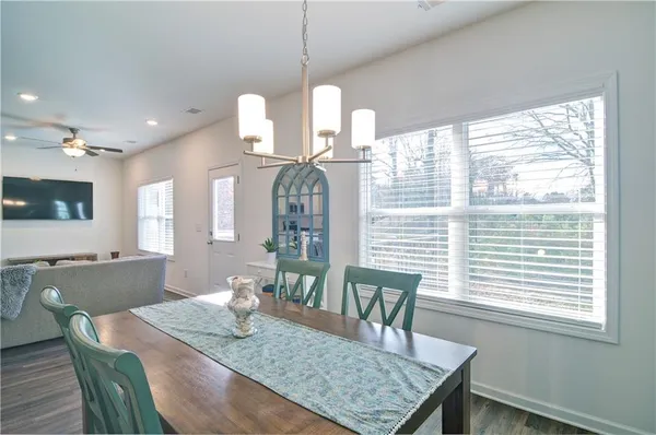 a view of a dining room and livingroom