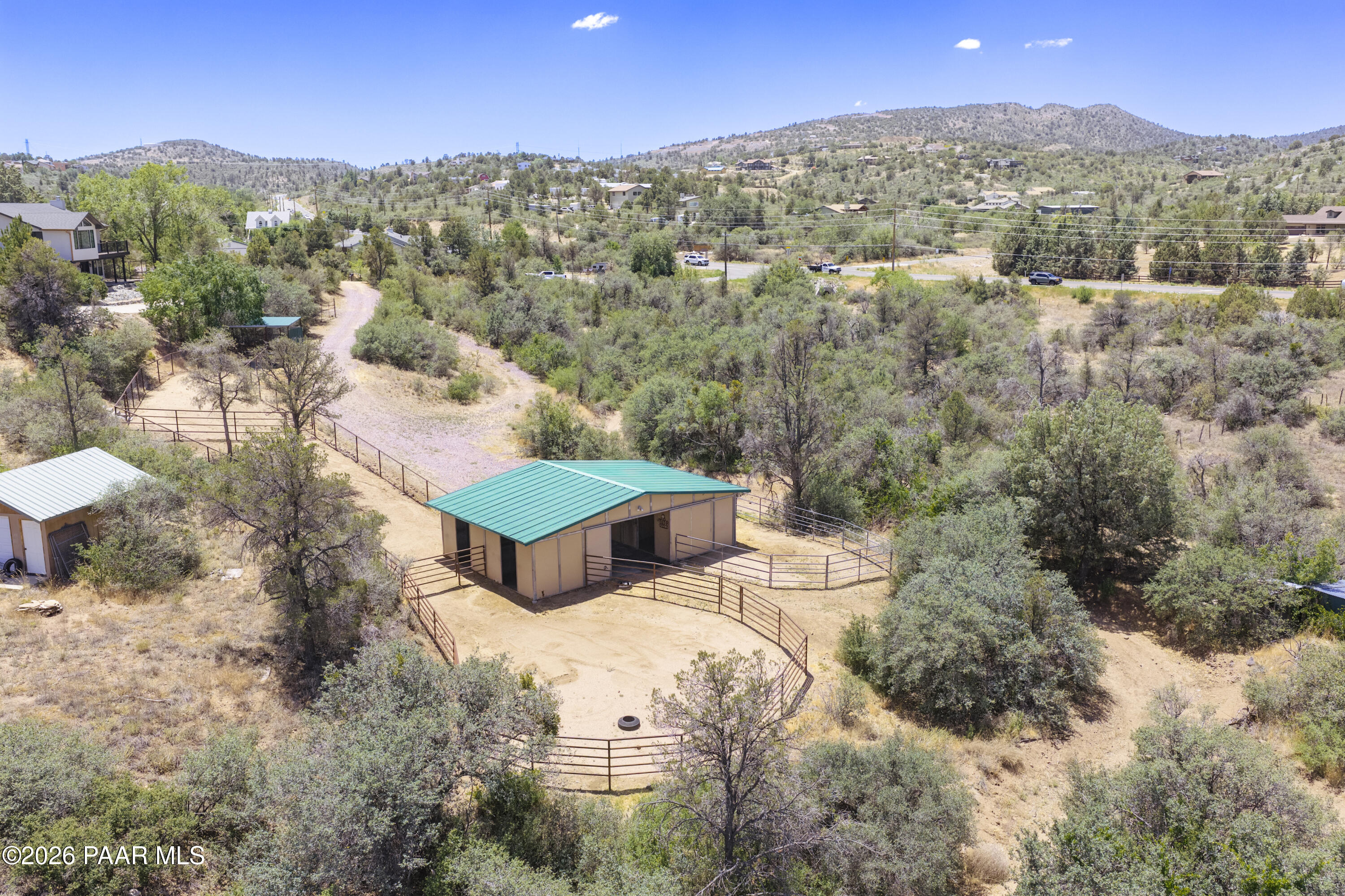 1584 West Cliff Rose Road Prescott, AZ 86305 - Photo 48 of 66 Aerial of Barn and Paddocks