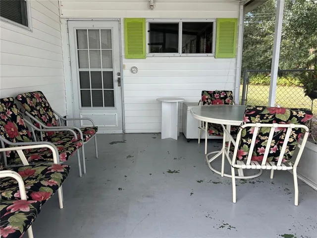 a outdoor space with a projector