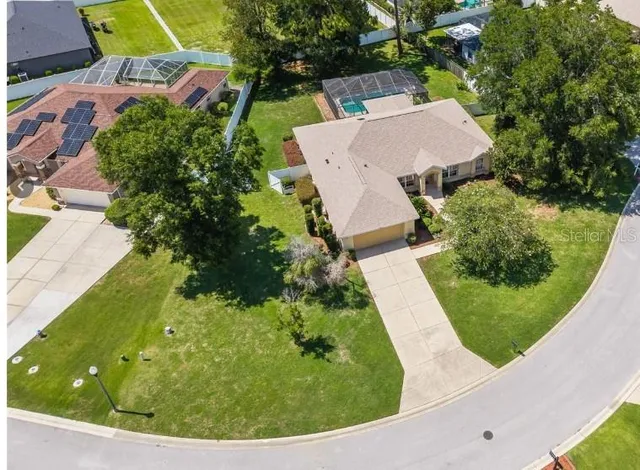 an aerial view of a house