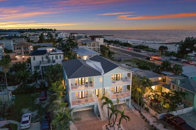 a view of a city with an ocean view