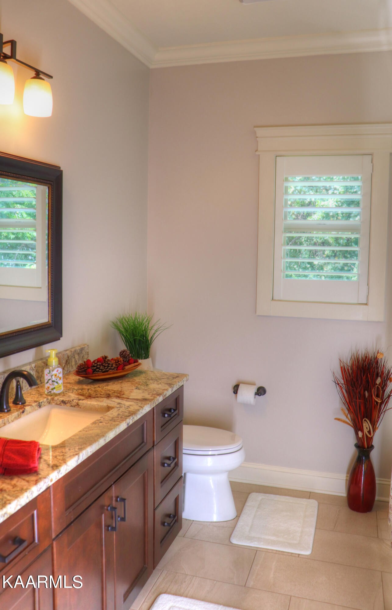 418 Cheeyo Place Loudon, TN 37774 - Photo 26 of 33 a bathroom with a granite countertop sink a toilet and mirror