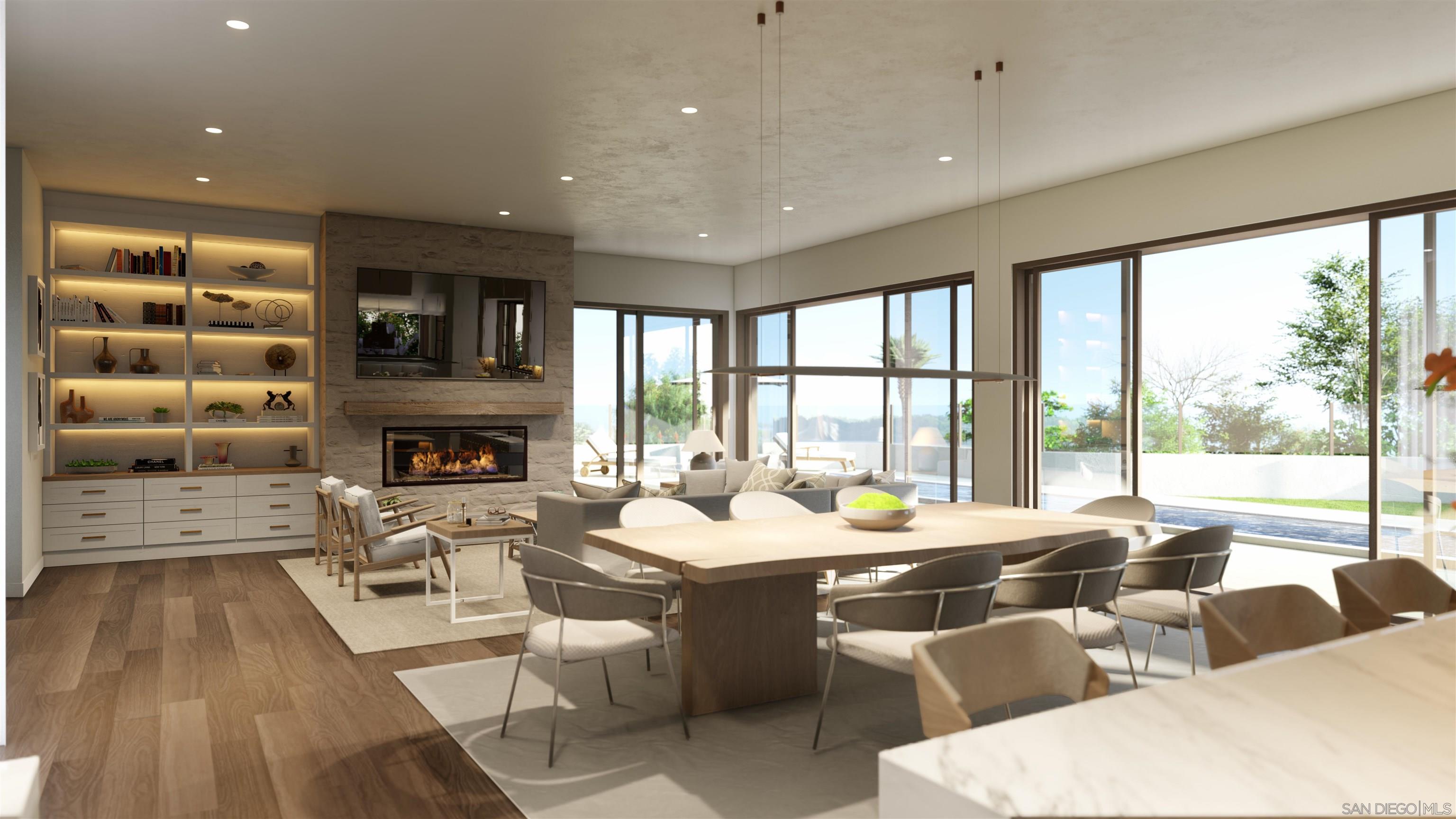 0 Camino De Arriba, Unit 148 Rancho Santa Fe, CA 92067 - Photo 15 of 17 a room with furniture a large window and a fireplace