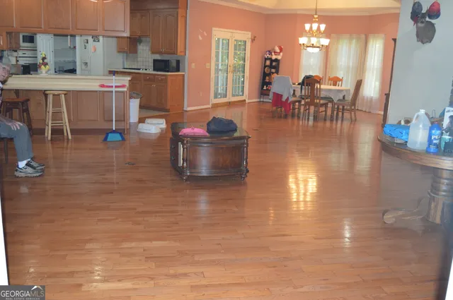 a spacious bathroom with a tub and shower