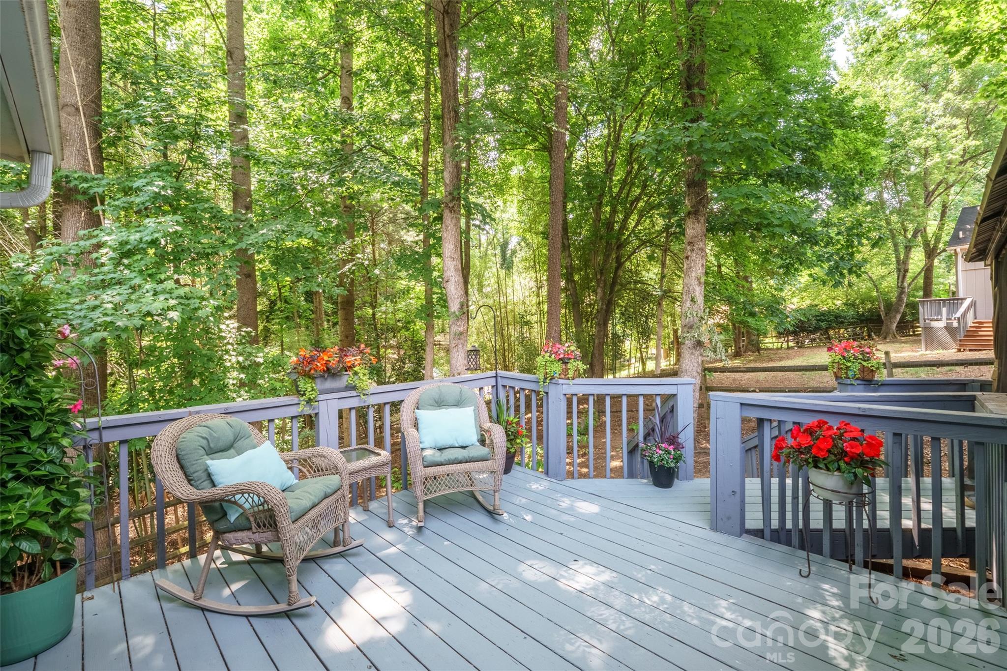 19017 Kailua Circle Tega Cay, SC 29708 - Photo 39 of 46 a view of deck with furniture and trees around