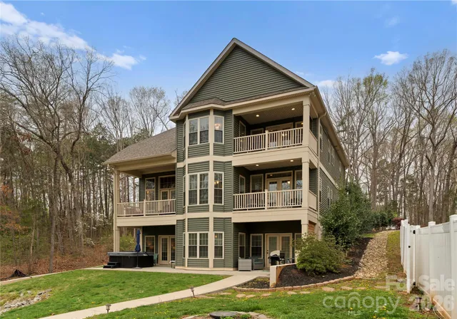 a view of a lake with a houses