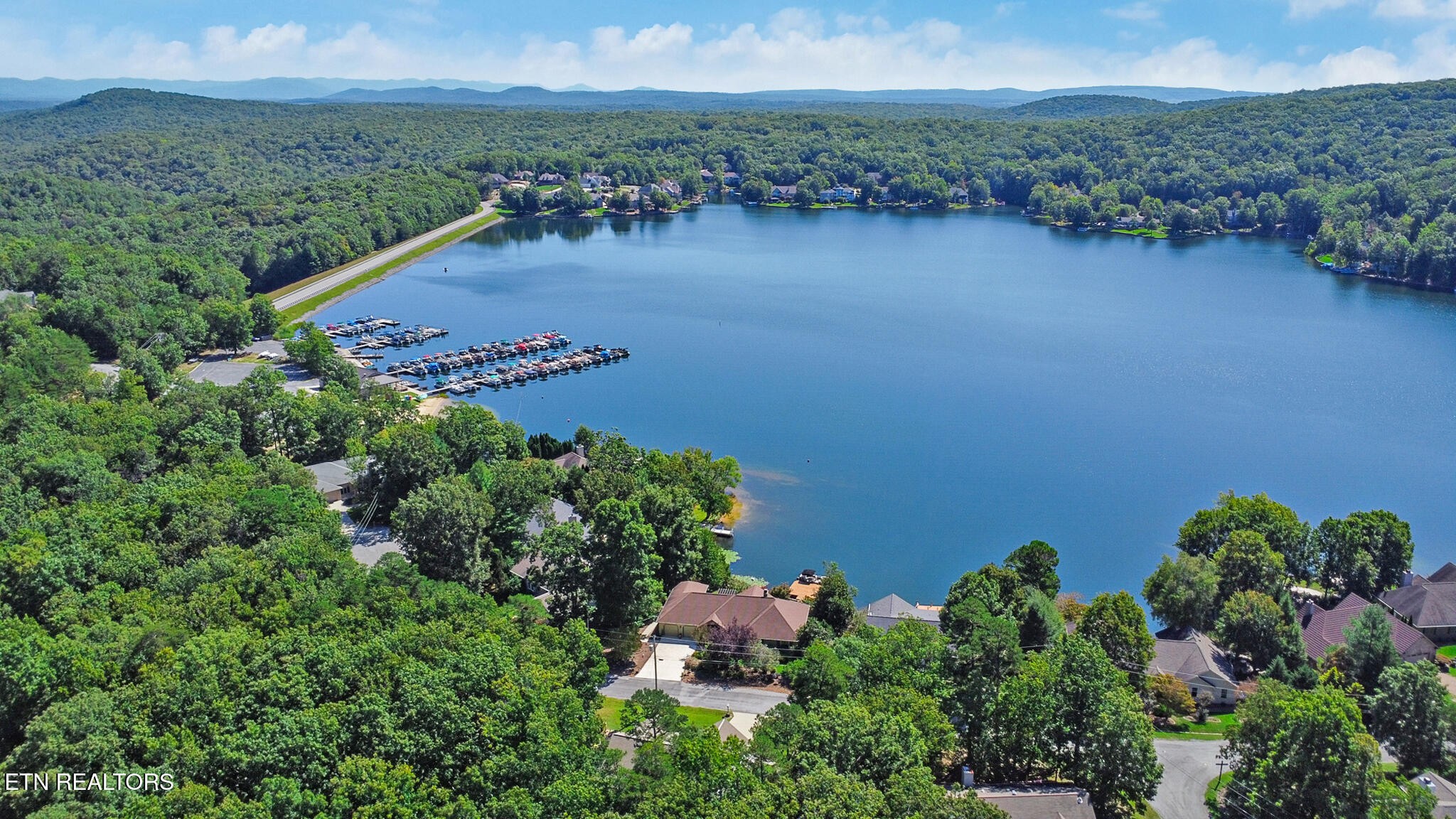 16 Victoria Way Crossville, TN 38558 - Photo 57 of 60 an aerial view of a houses with a lake view