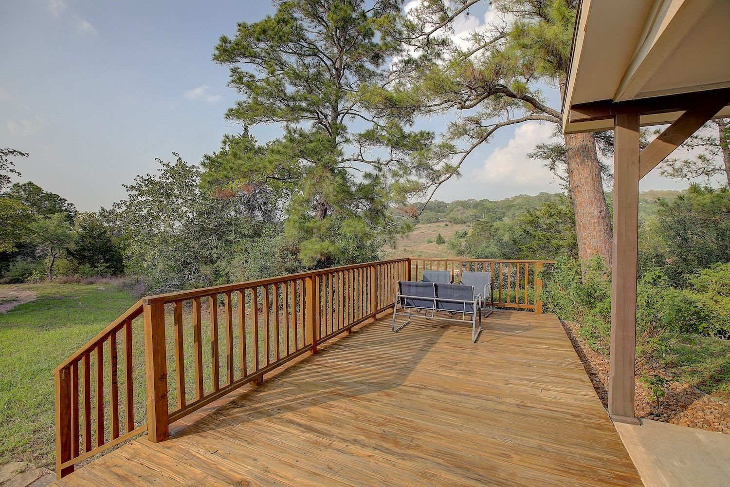 4540 Creamer Creek Road La Grange, TX 78945 - Photo 11 of 32 Standing on the deck and north side of the home, with views galore. Sustainable and gorgeous.