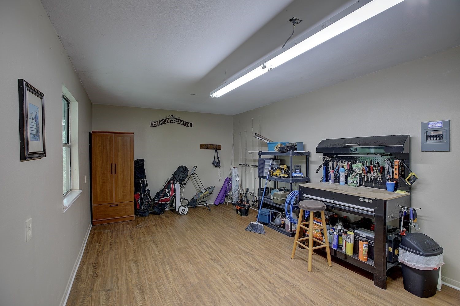 4540 Creamer Creek Road La Grange, TX 78945 - Photo 20 of 32 Garage workshop/studio are with a window unit for
AC/heat and lots of electric.