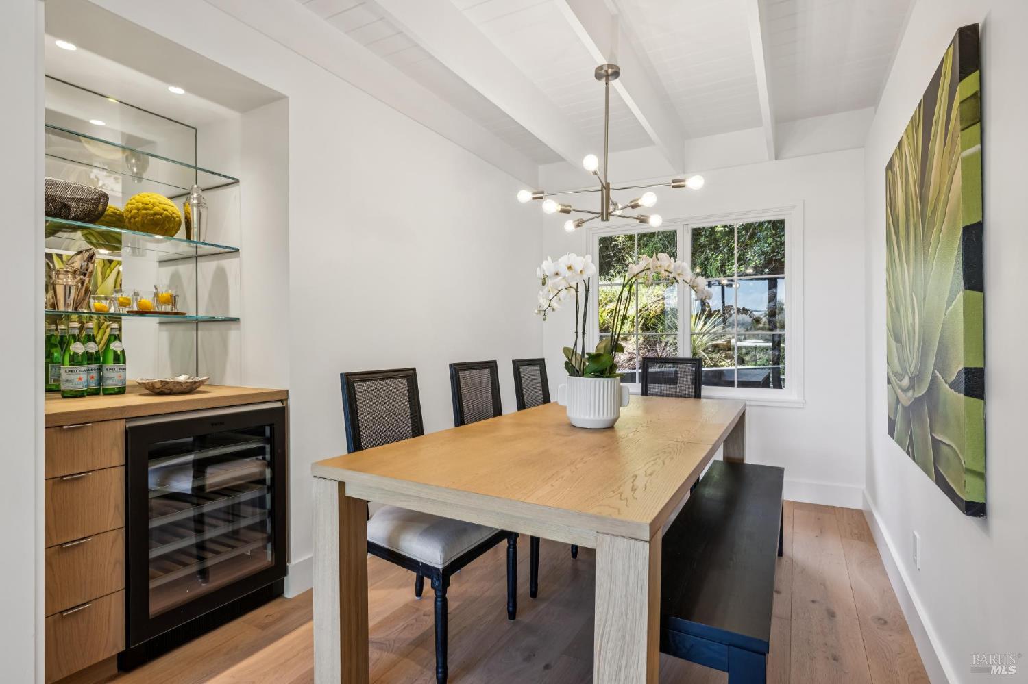 485 Scenic Road Fairfax, CA 94930 - Photo 37 of 75 a view of a dining room with furniture and window