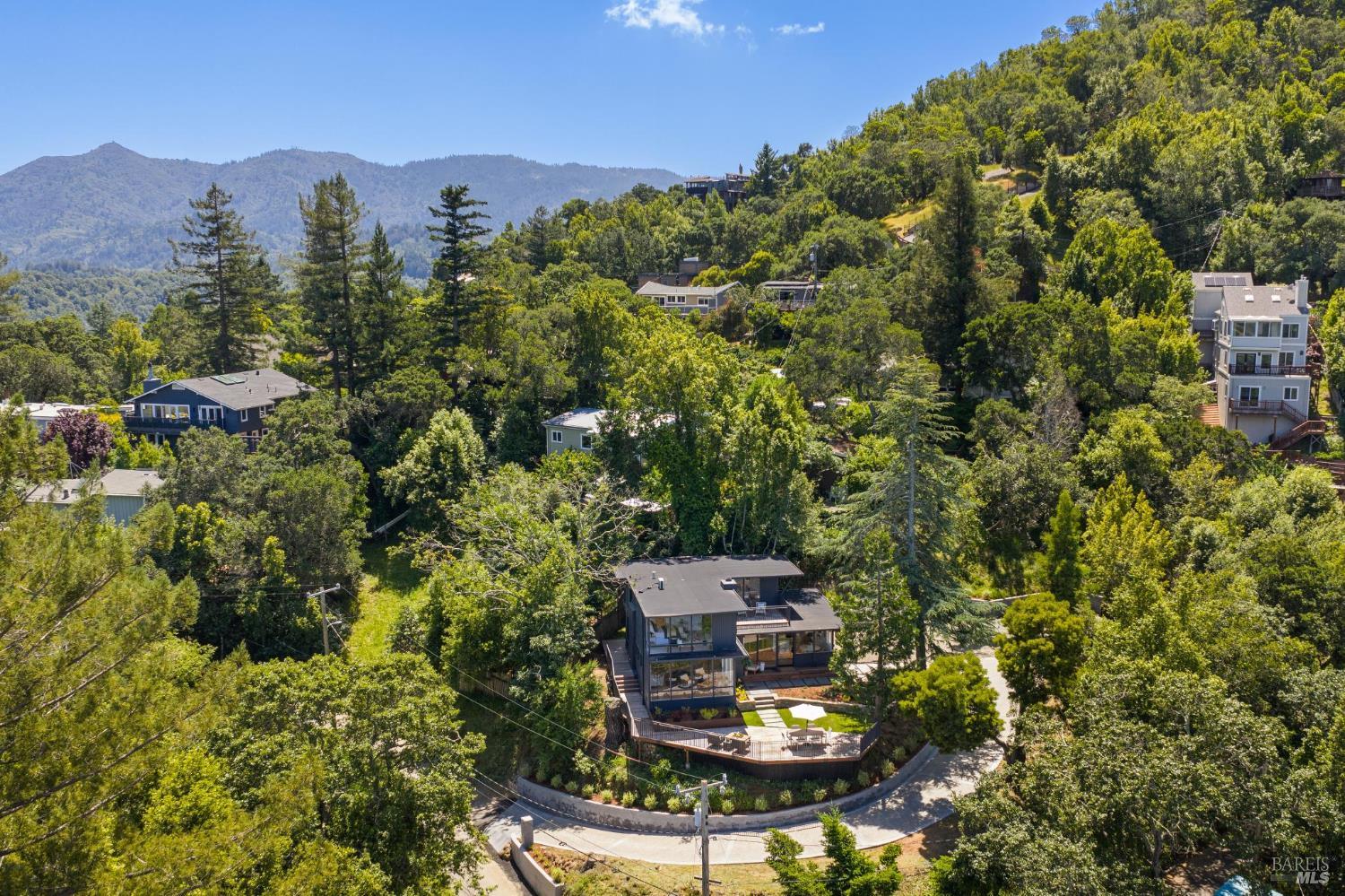 485 Scenic Road Fairfax, CA 94930 - Photo 64 of 75 a view of a city with lush green forest