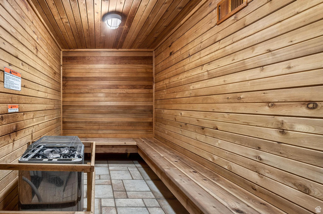 407 South Vasels Road, Unit 24 Brian Head, UT 84719 - Photo 43 of 63 Sauna / steam room featuring wood walls and wood ceiling