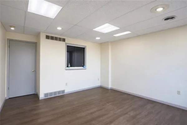 a view of a hallway with closet