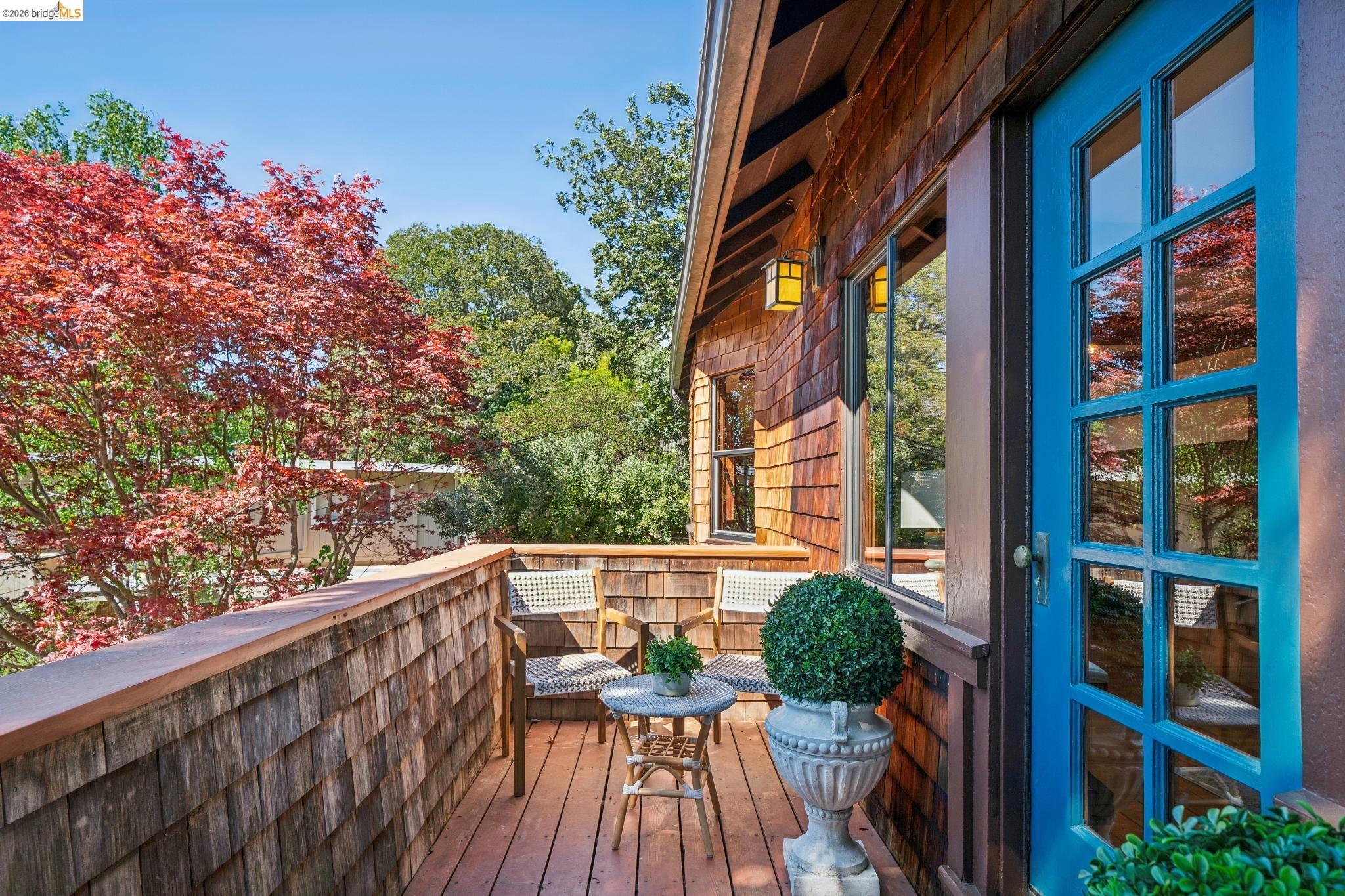 813 San Diego Road Berkeley, CA 94707 - Photo 12 of 60 a view of balcony with wooden floor and outdoor seating