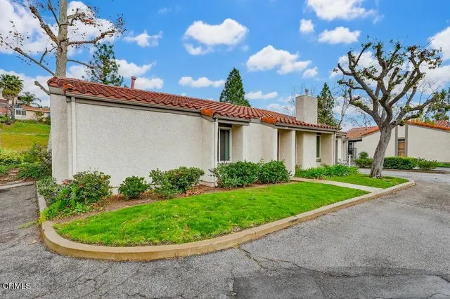 a view of a backyard with a garden and plants