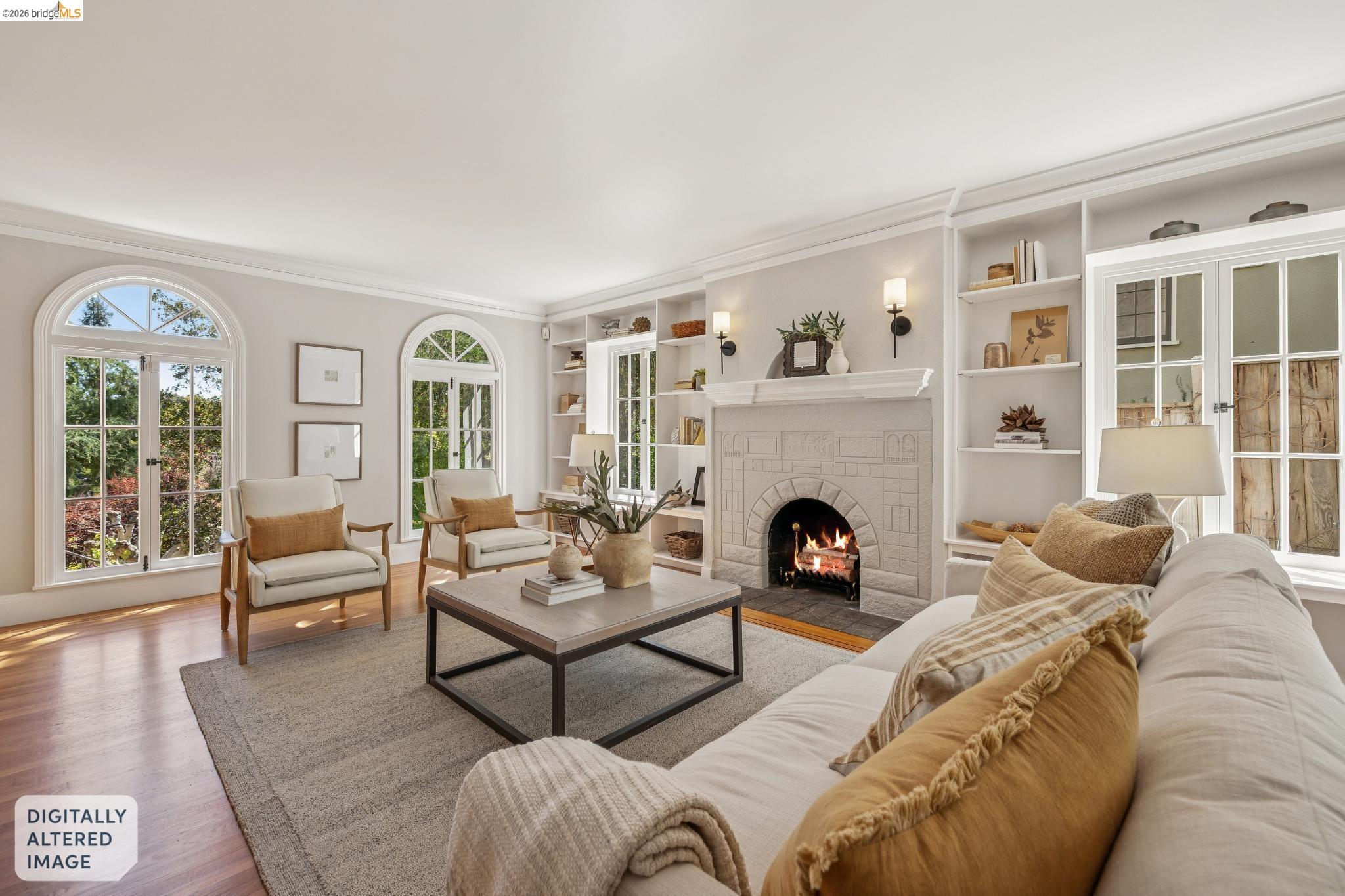 900 Rosemount Road Oakland, CA 94610 - Photo 19 of 59 a living room with furniture and a fireplace