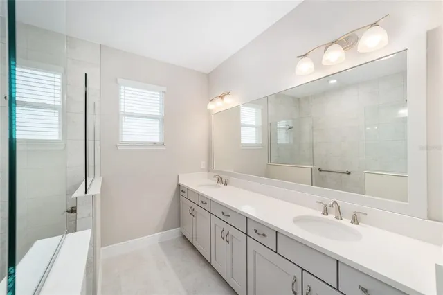 a bathroom with a shower