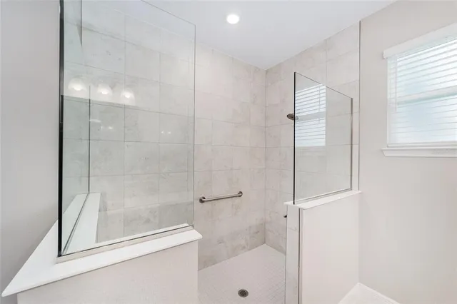 a view of a room with racks on the wall