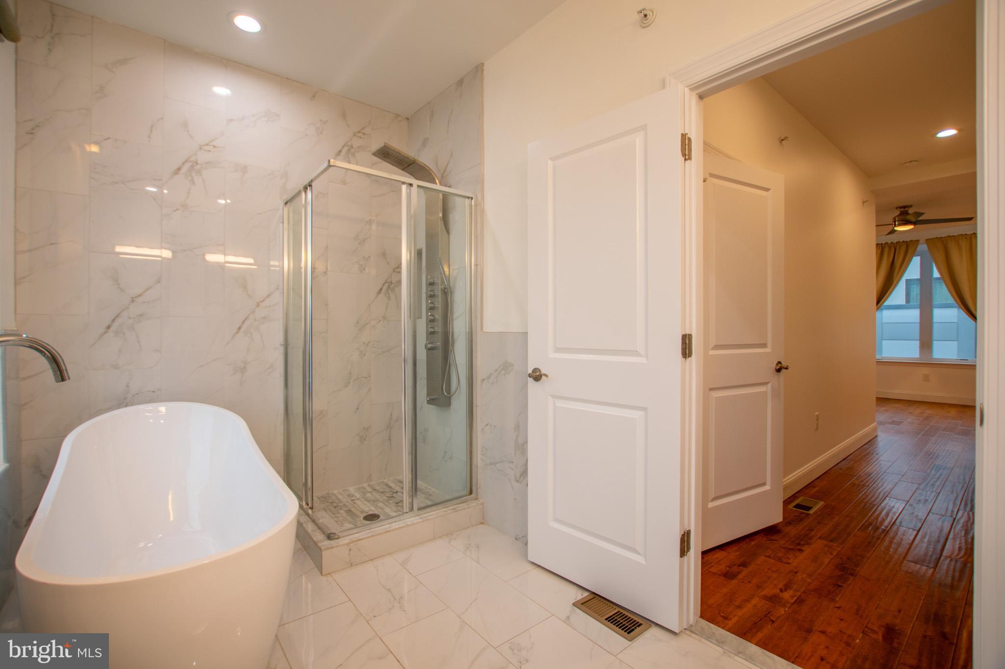 1910 Fernon Street Philadelphia, PA 19145 - Photo 39 of 44 a bathroom with a shower and a mirror