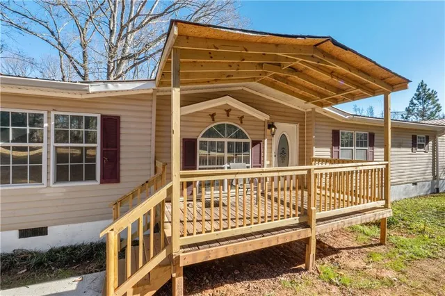 a view of a house with a deck