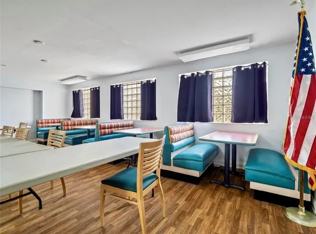 a living room with furniture