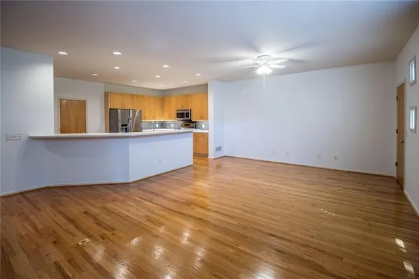 a view of a livingroom with a fireplace