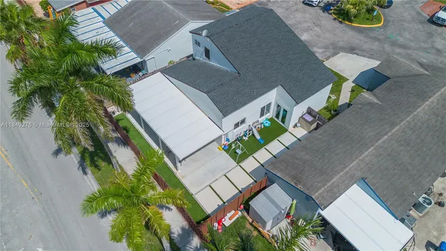 an aerial view of a house