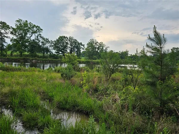 a view of lake with green space