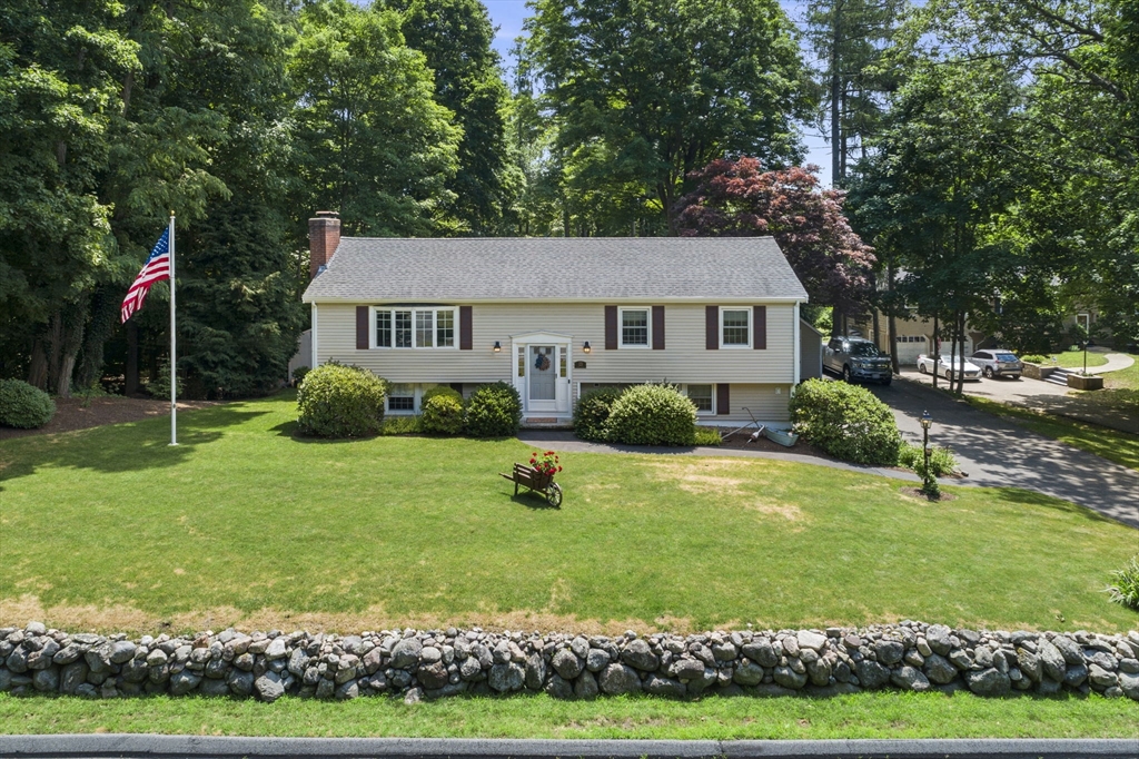 a view of a house with a yard and plants