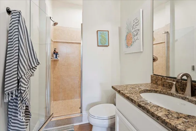 an aerial view of a house