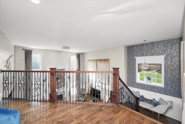 a view of entryway with wooden floor