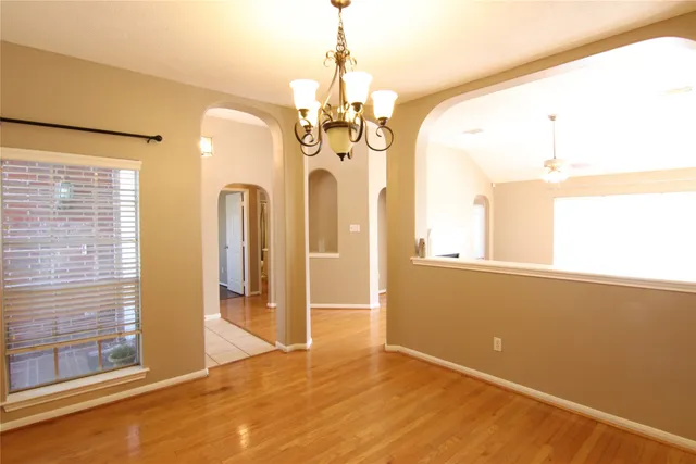 a view of a room with painted walls