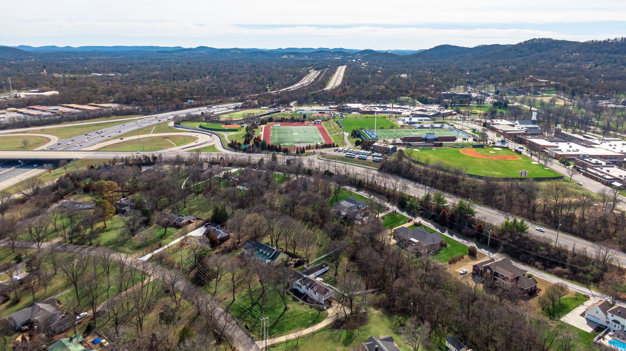 745 Elysian Fields Road Nashville, TN 37204 - Photo 45 of 60 an aerial view of residential houses with outdoor space and swimming pool