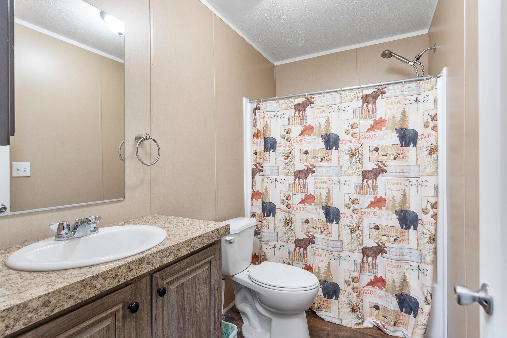2061 Cecil Wampler Road Mount Crawford, VA 22841 - Photo 41 of 70 a bathroom with a granite countertop sink and a mirror