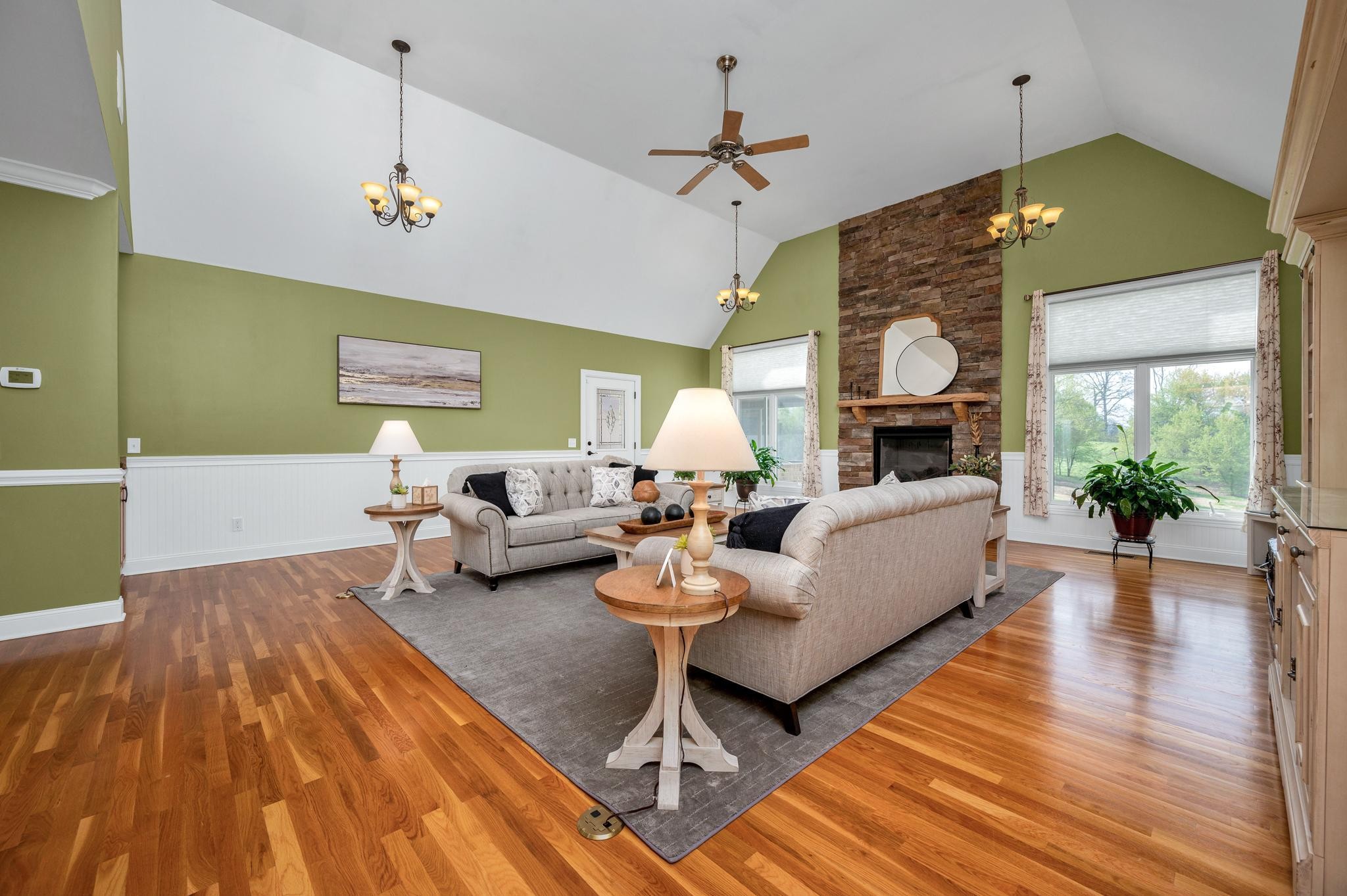 290 Cascade Drive Winchester, TN 37398 - Photo 21 of 68 a living room with fireplace furniture and a wooden floor