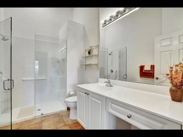 a view of a room with racks on the wall