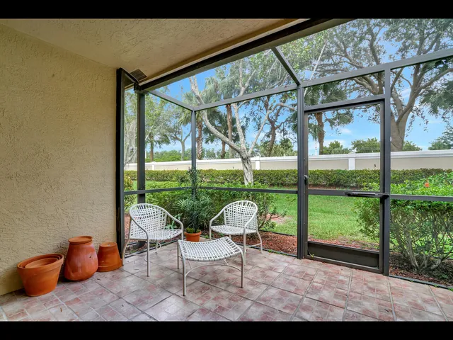 a view of garden with trees