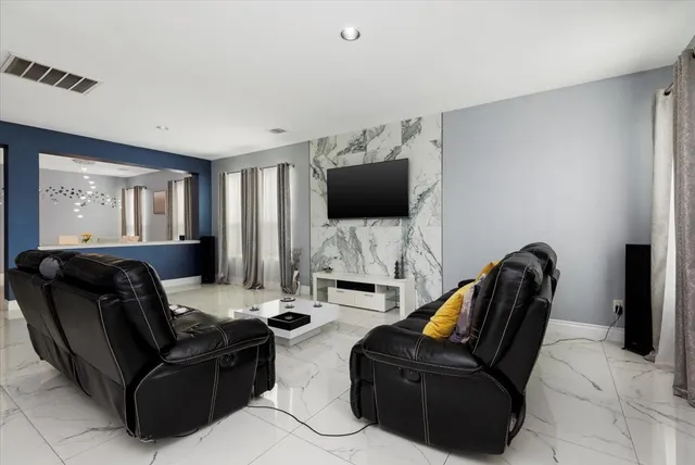 a living room with furniture