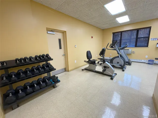 a room with gym equipment