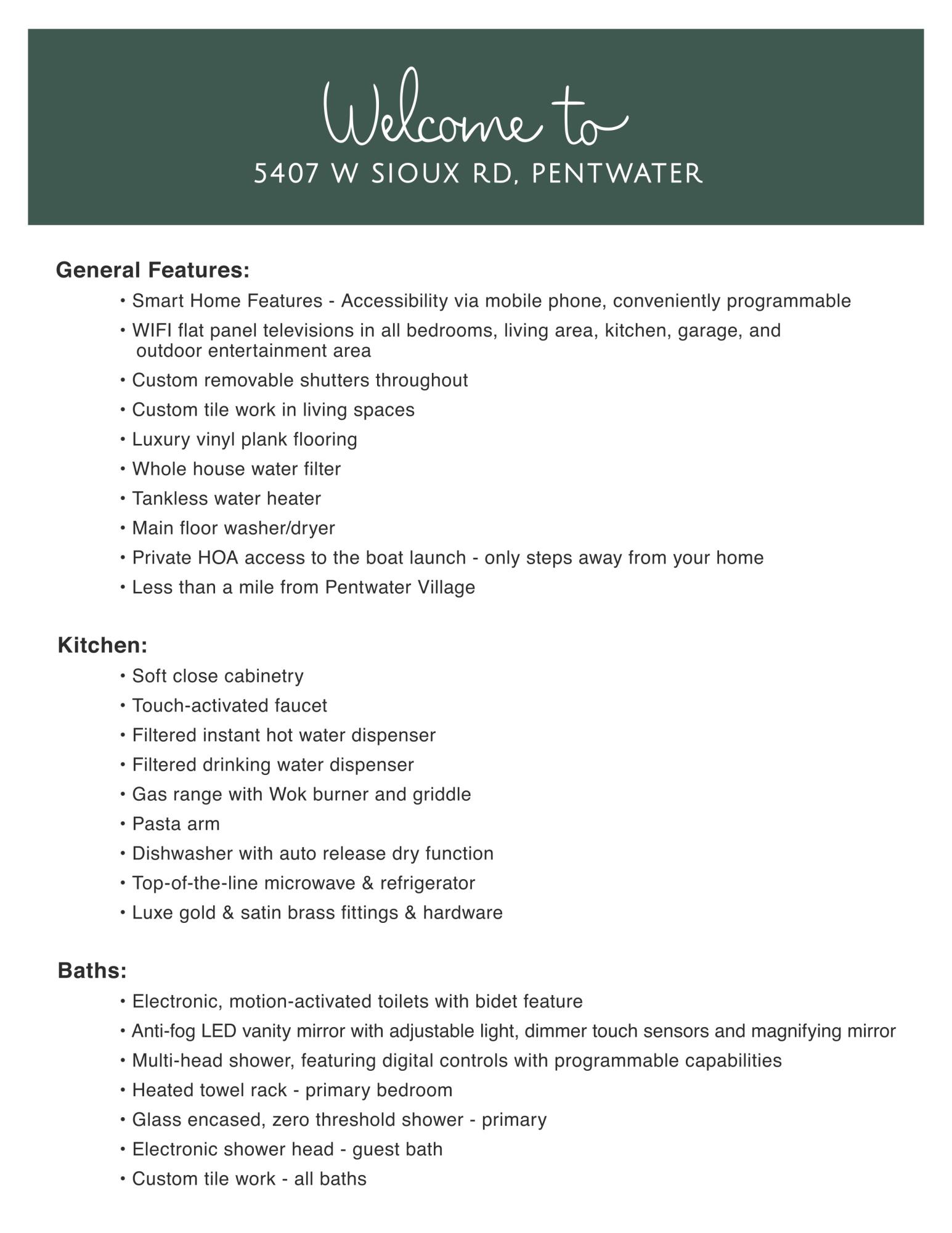 5407 Sioux Road Pentwater, MI 49449 - Photo 33 of 36 Features Sheet - Pg 1