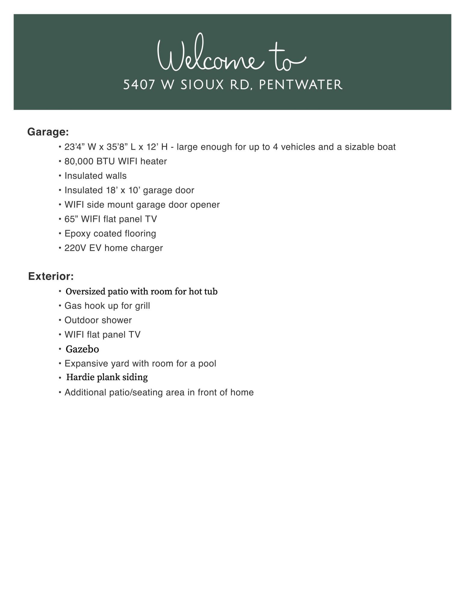 5407 Sioux Road Pentwater, MI 49449 - Photo 34 of 36 Features Sheet - Pg 2