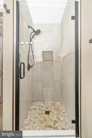 a bathroom with a shower