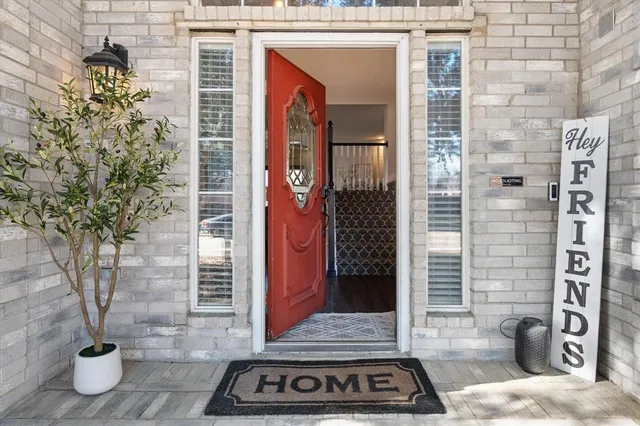 a view of a entryway door front of house