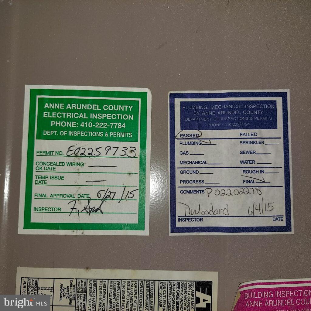 1805 Glenarm Road Edgewater, MD 21037 - Photo 57 of 59 2015 ELECTRICAL AND PLUMBING PERMITS FINAL