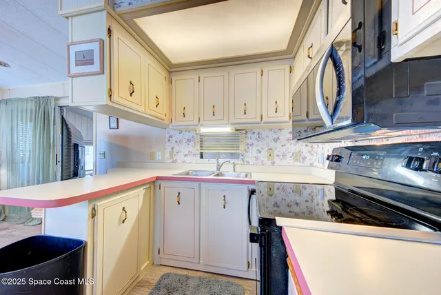 a kitchen with stainless steel appliances a sink and cabinets