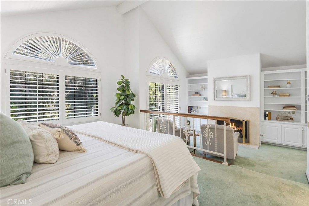 19 Chatham Manhattan Beach, CA 90266 - Photo 21 of 39 Master Bedroom with fireplace & built-in shelves