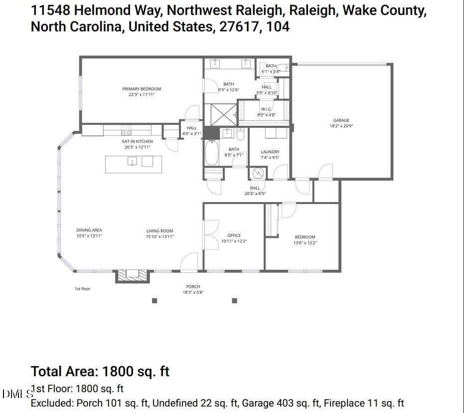 11548 Helmond Way, Unit 104 Raleigh, NC 27617 - Photo 33 of 33 11458 Helmond Way 104 FLOOR PLAN