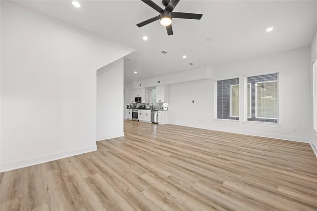 an empty room with a window